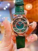 High Quality Replica Chopard IMPERIALE Watch Rose Gold Bezel Green Diamond Dial 36mm